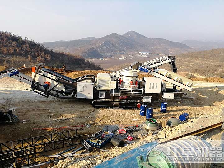 破石頭機器生產現場